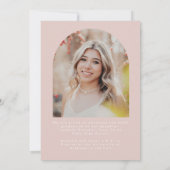 Boho Graduation Faire-part Girl Grad Photo rose (Dos)