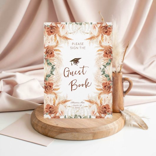 Boho Graduation Party Gastenboek Kaart