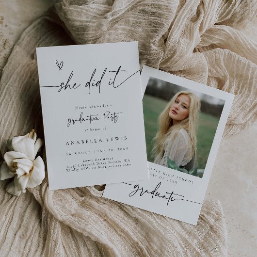 Boho Graduation Party Notice Uitnodiging Kaart