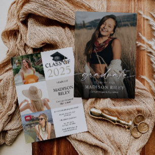 Boho Graduation Party Uitnodiging met foto's