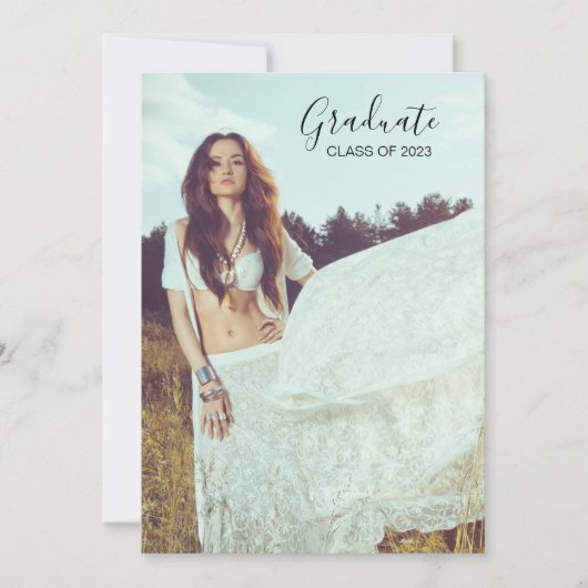 Boho Graduation Photo Party Invitation (Devant)