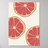 Boho Grapefruit slict Tropical Summer Print