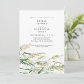 Boho Gras Bruiloftsborrel Kaart (Staand voorkant)