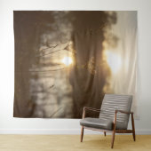 Boho gras natuurlijke waterlandschap wandkleed (In Situ (horizontaal))