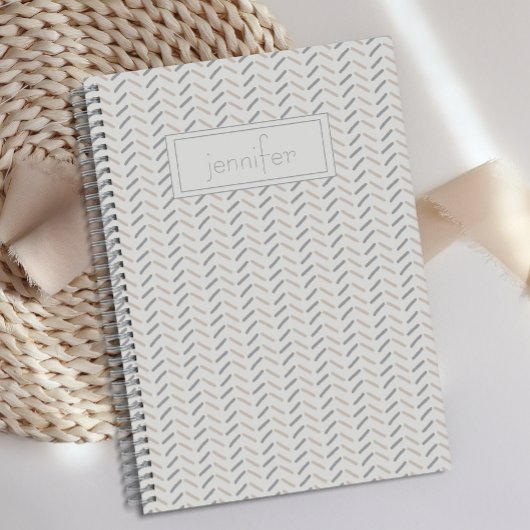 Boho Gray Taupe personnalisé Fun Joli Journal