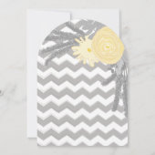 Boho Gray Yellow Zigzag Typography Wedding Kaart (Achterkant)
