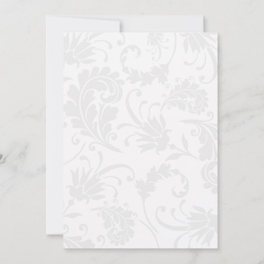 Boho Green Berry Wreath Damask Verloving Kaart (Achterkant)