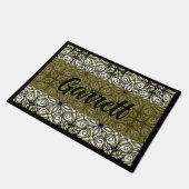 Boho Green & Black Deurmat (Schuin)
