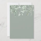 Boho Green Black Eucalyptus Faire-part de mariage (Dos)
