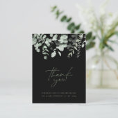 Boho Green Black Eucalyptus Mariage Merci (Debout devant)
