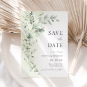 Boho Green Botanical Save The Date Uitnodiging