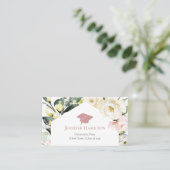 Boho Green Cadre Floral Carte Nom de la graduation (Debout devant)