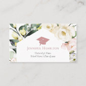Boho Green Cadre Floral Carte Nom de la graduation (Devant)