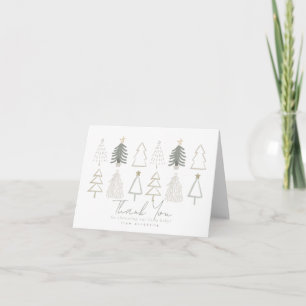 Boho Green Christmas Trees Baby shower Bedankkaart