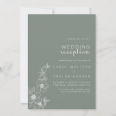 Boho Green Destination Floral Wedding Reception Kaart (Voorkant)