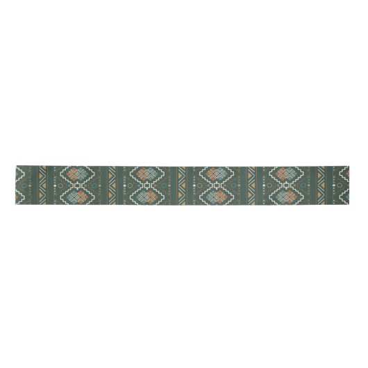 Boho Green en Terracotta Bruin Tribal Patroon Lint (Voorkant)