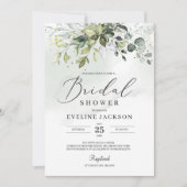 Boho Green et Gold Bridal Shower Invitation (Devant)