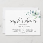 Boho Green Eucalyptus Couples Shower Invitation (Devant)