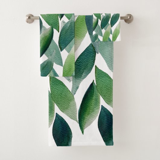 Boho Green Feuilles aquarelle peinte à la main (En situation)