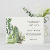BOHO GREEN FLORAL DESERT CACTI FOLIAGE WEDDING KAART (Staand voorkant)
