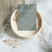 Boho Green Floral Mariage Menu Choix Répondre