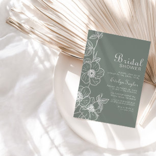 Boho Green Floral Vrijgezellenfeest Kaart