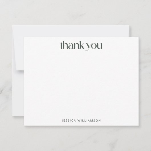 Boho Green Floral Wildflower Custom Stationery Bedankkaart (Voorkant)