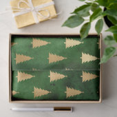 Boho Green Gold Trees kerst Tissuepapier (Geschenk)