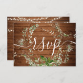 Boho Green Mariage Carte de boîtier RSVP en ligne (Devant / Derrière)