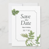 Boho Green Mint Elegant Wedding  Invitation (Devant)