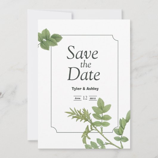 Boho Green Mint Elegant Wedding Invitation (Devant)