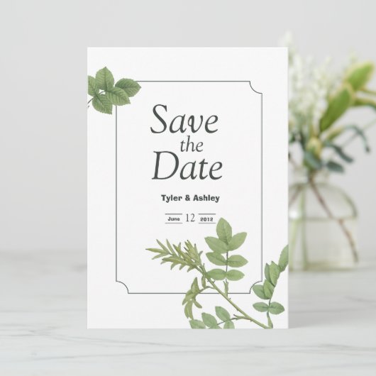 Boho Green Mint Elegant Wedding  Invitation (Debout devant)