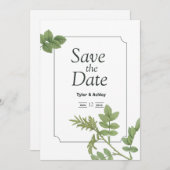 Boho Green Mint Elegant Wedding Invitation (Devant / Derrière)