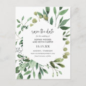 Boho Green Modern Save the Date Aankondigingskaart (Voorkant)