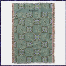 Boho Green Moroccan Tiles Design Deken