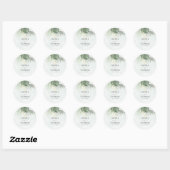 Boho Green Palms Coastal Wedding Ronde Sticker (Vel)
