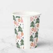 Boho Green Pink Oranje kerstbomen Papieren Bekers (Rechts)