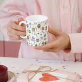 Boho Green Poted Plante Motif de café Mug