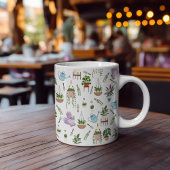 Boho Green Poted Plante Motif de café Mug