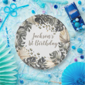 Boho Green Sage Wild Een Verjaardagspapier Bord (Feest)