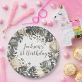 Boho Green Sage Wild Een Verjaardagspapier Bord (Feest)