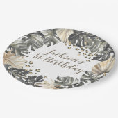 Boho Green Sage Wild Een Verjaardagspapier Bord (Gekanteld)