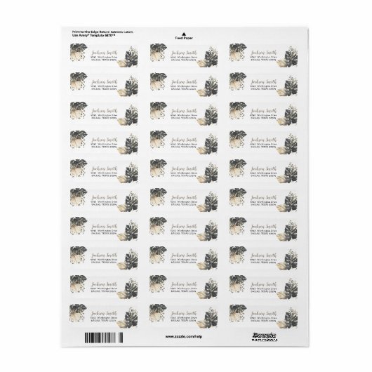 Boho Green Sage Wild Un Étiquette de adresse d'ann (Feuille entière)