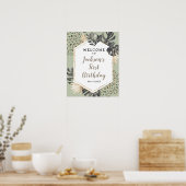 Boho Green Sage Wild Une Affiche de bienvenue d'an (Cuisine)