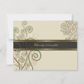 Boho Green Spirals Bar / Carte RSVP Bat mitzvah (Dos)