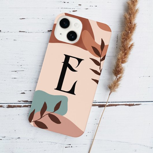 Boho Green Terracotta Monogram iPhone Hoesje