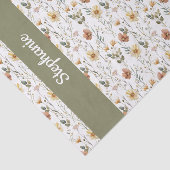 Boho Green Wildflower Watercolor Tissuepapier (Detail)