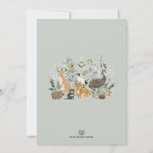 Boho Greenery Australian Animals Wild Op een dag Kaart (Achterkant)