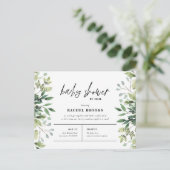 Boho Greenery Baby shower per Mail Invitation Feestdagenkaart (Staand voorkant)