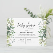 Boho Greenery Baby shower per post Kaart (Staand voorkant)